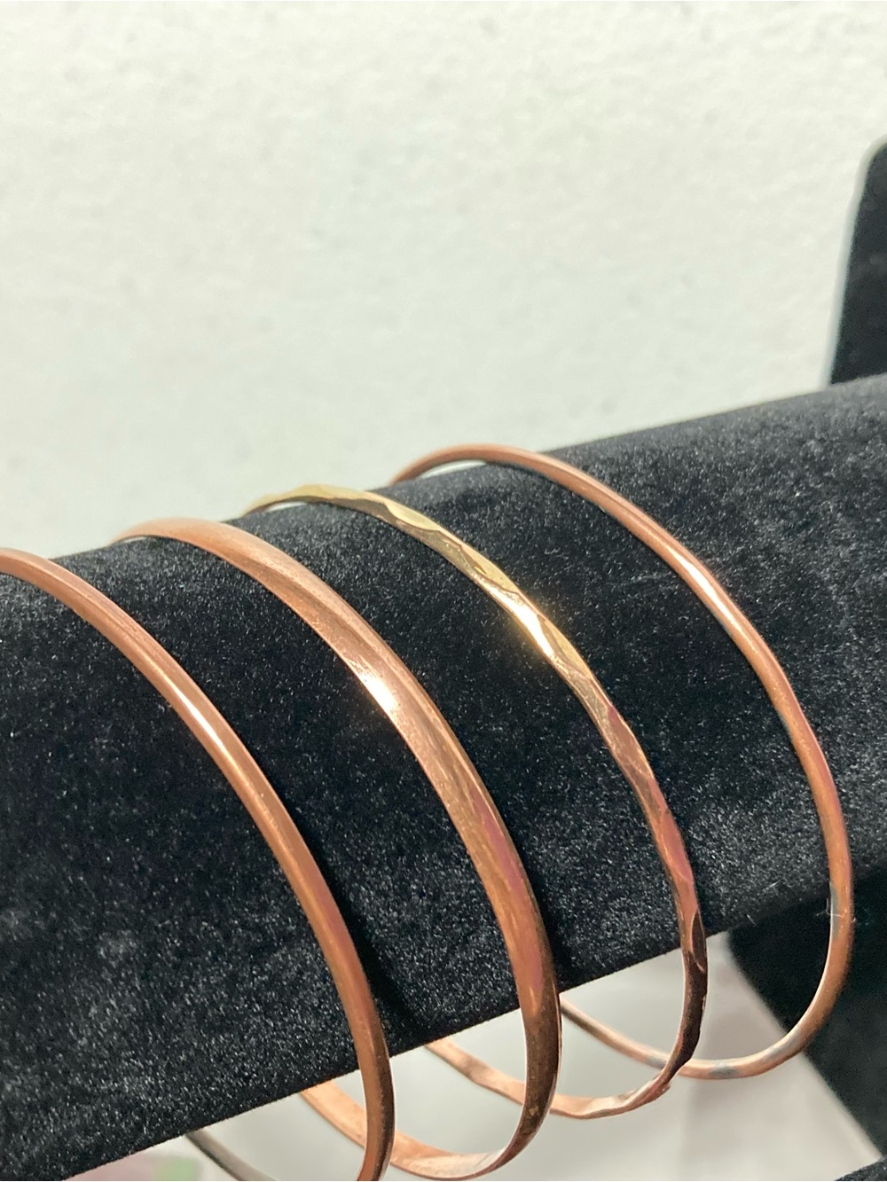 Copper Tone Stackable Bangle Bracelets 4pc set